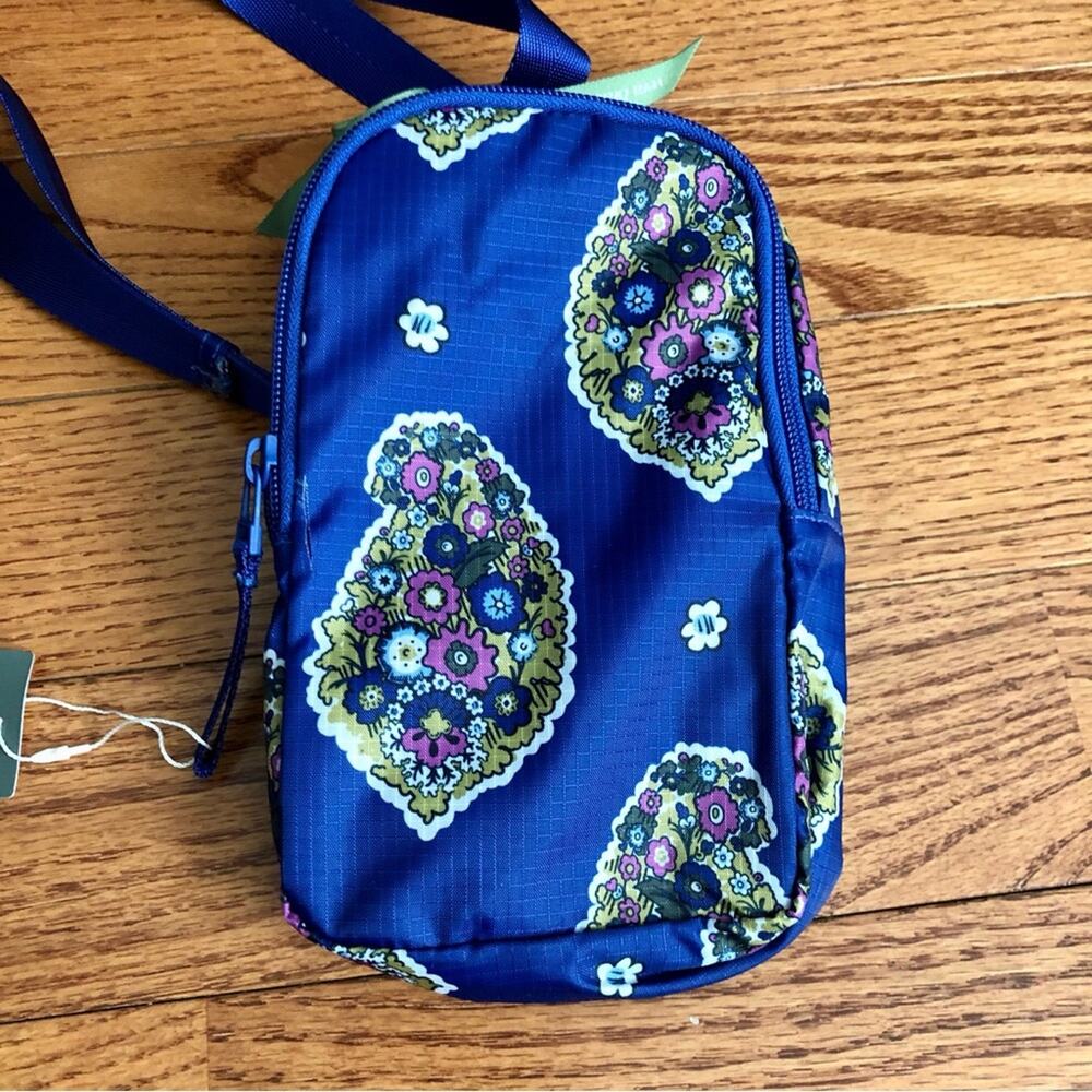 Vera Bradley Ripstop Lorman Blue Floral Sling Bag Kew Gardens Blue Size S NWT - Picture 4 of 7